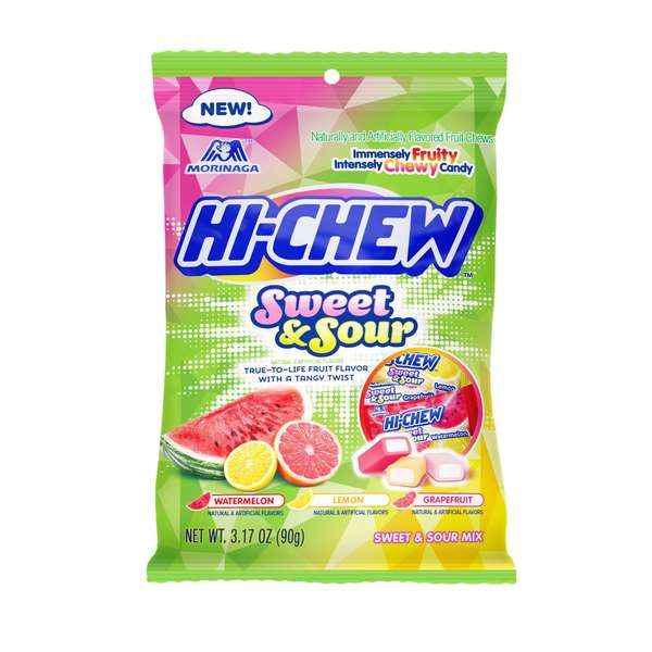 Hi-Chew Sweet & Sour Mix 3.17 oz. Peg Bag Grapefruit Lemon & Watermelon, PK6 45120